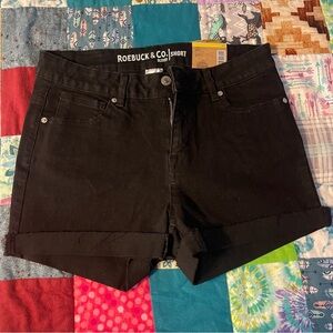Roebuck & co jean black shorts mid rise 4” inseam new with tags size 12
